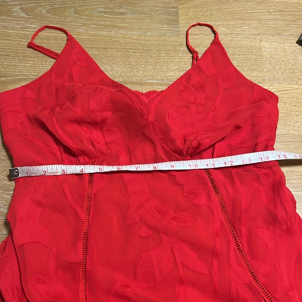 NEW $190 WHBM Red Slip Burnout Maxi Dress with Spaghetti Straps size 6 - Picture 9 of 14